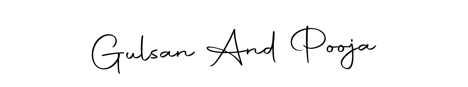if you are searching for the best signature style for your name Gulsan And Pooja. so please give up your signature search. here we have designed multiple signature styles  using Autography-DOLnW. Gulsan And Pooja signature style 10 images and pictures png