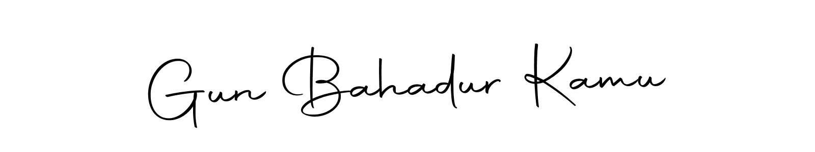 How to make Gun Bahadur Kamu name signature. Use Autography-DOLnW style for creating short signs online. This is the latest handwritten sign. Gun Bahadur Kamu signature style 10 images and pictures png