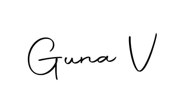 Similarly Autography-DOLnW is the best handwritten signature design. Signature creator online .You can use it as an online autograph creator for name Guna V. Guna V signature style 10 images and pictures png