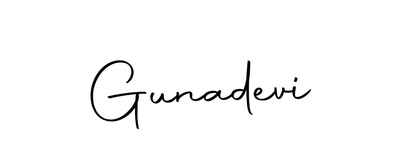 Design your own signature with our free online signature maker. With this signature software, you can create a handwritten (Autography-DOLnW) signature for name Gunadevi. Gunadevi signature style 10 images and pictures png