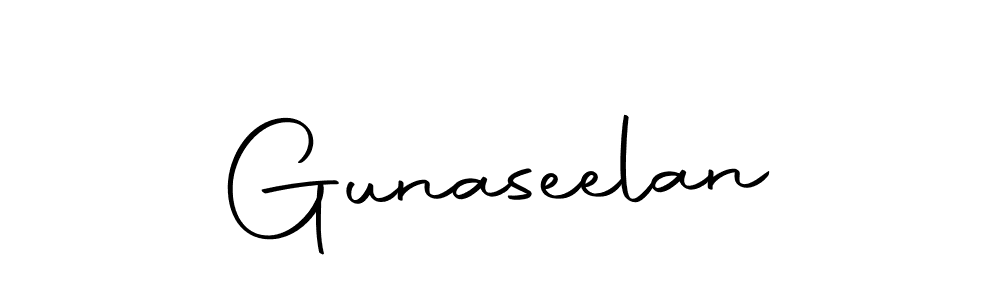 How to make Gunaseelan name signature. Use Autography-DOLnW style for creating short signs online. This is the latest handwritten sign. Gunaseelan signature style 10 images and pictures png