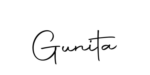 How to make Gunita signature? Autography-DOLnW is a professional autograph style. Create handwritten signature for Gunita name. Gunita signature style 10 images and pictures png