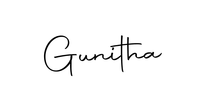 Gunitha stylish signature style. Best Handwritten Sign (Autography-DOLnW) for my name. Handwritten Signature Collection Ideas for my name Gunitha. Gunitha signature style 10 images and pictures png
