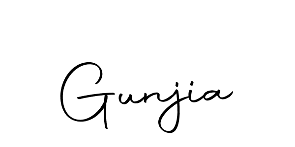 You should practise on your own different ways (Autography-DOLnW) to write your name (Gunjia) in signature. don't let someone else do it for you. Gunjia signature style 10 images and pictures png