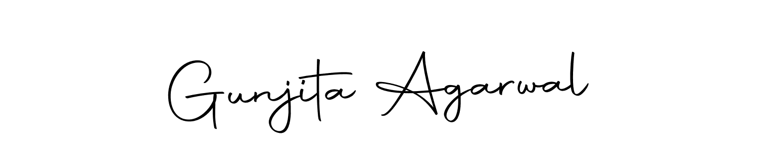How to make Gunjita Agarwal name signature. Use Autography-DOLnW style for creating short signs online. This is the latest handwritten sign. Gunjita Agarwal signature style 10 images and pictures png