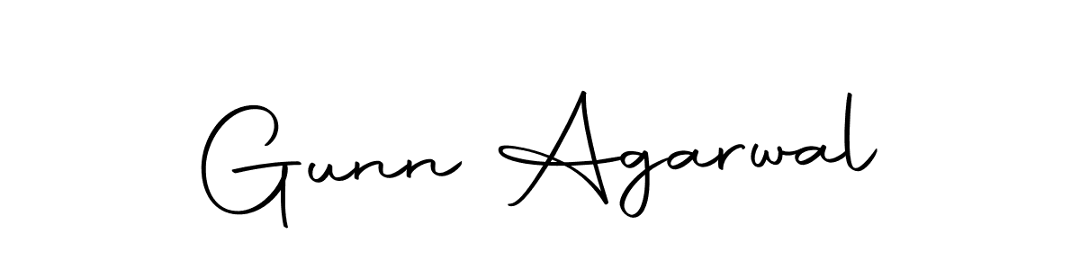 How to make Gunn Agarwal name signature. Use Autography-DOLnW style for creating short signs online. This is the latest handwritten sign. Gunn Agarwal signature style 10 images and pictures png