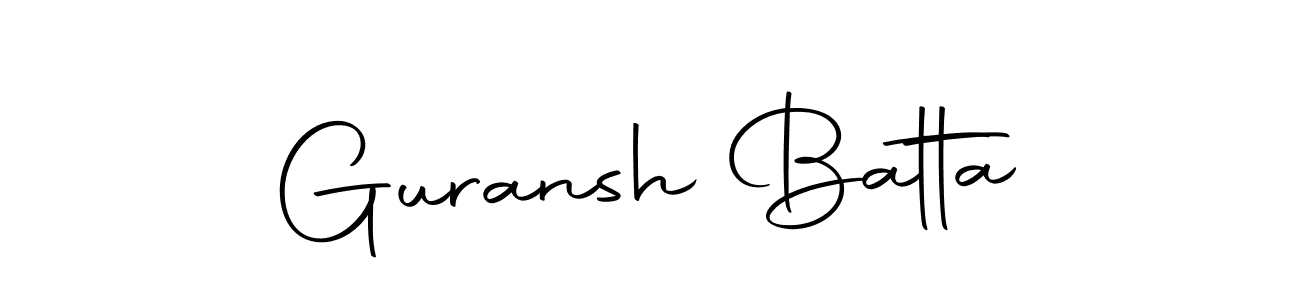 You should practise on your own different ways (Autography-DOLnW) to write your name (Guransh Batta) in signature. don't let someone else do it for you. Guransh Batta signature style 10 images and pictures png