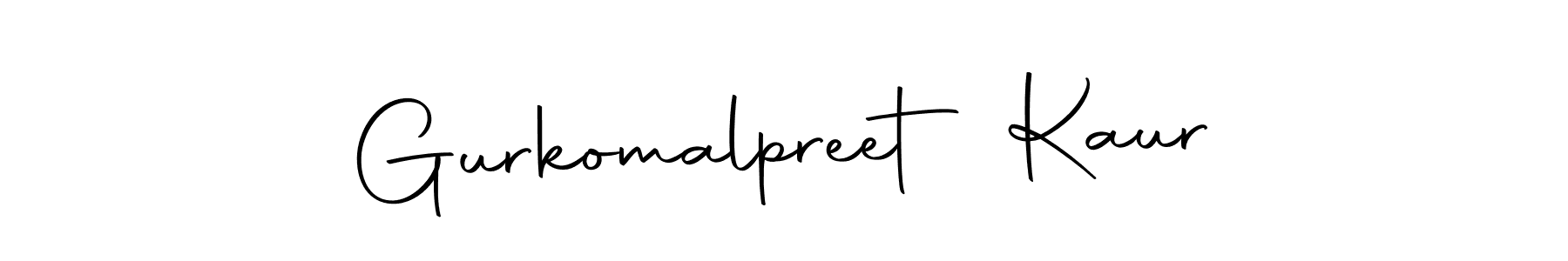 How to make Gurkomalpreet Kaur name signature. Use Autography-DOLnW style for creating short signs online. This is the latest handwritten sign. Gurkomalpreet Kaur signature style 10 images and pictures png