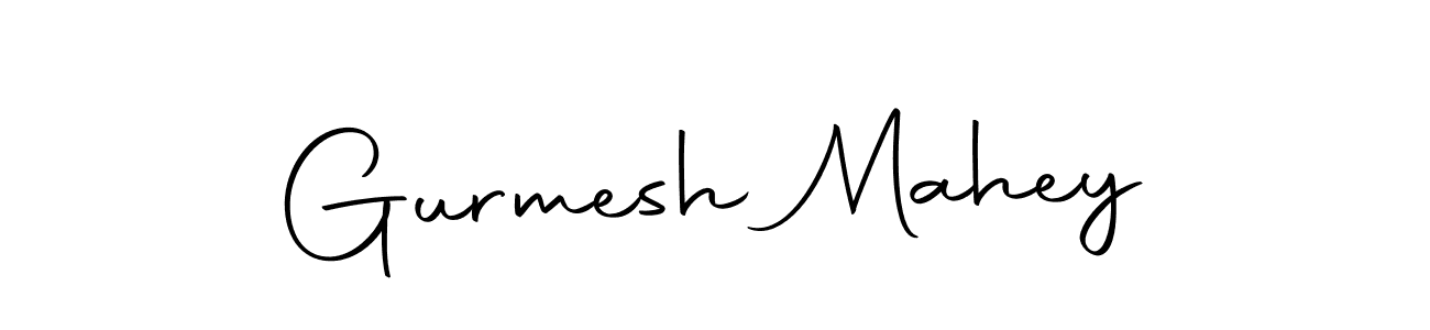 How to make Gurmesh Mahey name signature. Use Autography-DOLnW style for creating short signs online. This is the latest handwritten sign. Gurmesh Mahey signature style 10 images and pictures png