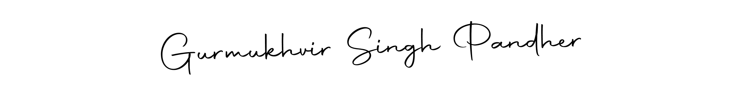 How to make Gurmukhvir Singh Pandher name signature. Use Autography-DOLnW style for creating short signs online. This is the latest handwritten sign. Gurmukhvir Singh Pandher signature style 10 images and pictures png