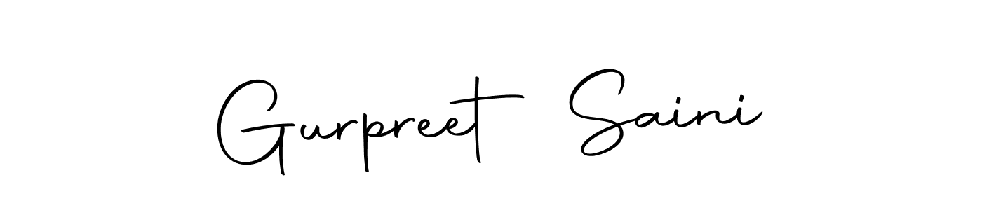 How to make Gurpreet Saini name signature. Use Autography-DOLnW style for creating short signs online. This is the latest handwritten sign. Gurpreet Saini signature style 10 images and pictures png