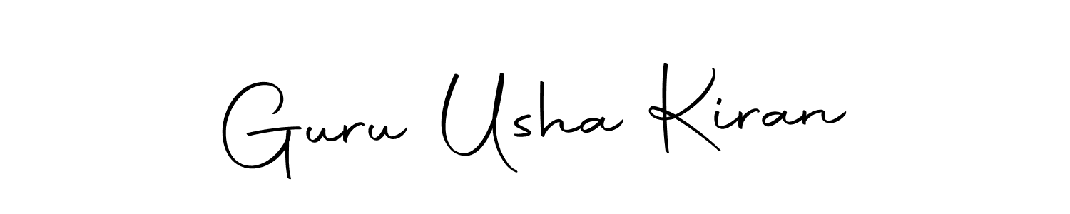 How to make Guru Usha Kiran name signature. Use Autography-DOLnW style for creating short signs online. This is the latest handwritten sign. Guru Usha Kiran signature style 10 images and pictures png