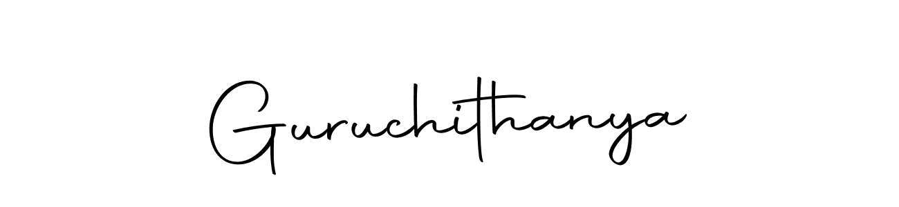 Design your own signature with our free online signature maker. With this signature software, you can create a handwritten (Autography-DOLnW) signature for name Guruchithanya. Guruchithanya signature style 10 images and pictures png