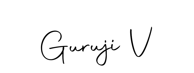 You should practise on your own different ways (Autography-DOLnW) to write your name (Guruji V) in signature. don't let someone else do it for you. Guruji V signature style 10 images and pictures png