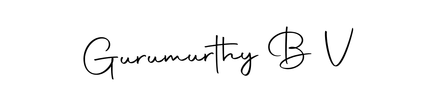 How to make Gurumurthy B V name signature. Use Autography-DOLnW style for creating short signs online. This is the latest handwritten sign. Gurumurthy B V signature style 10 images and pictures png