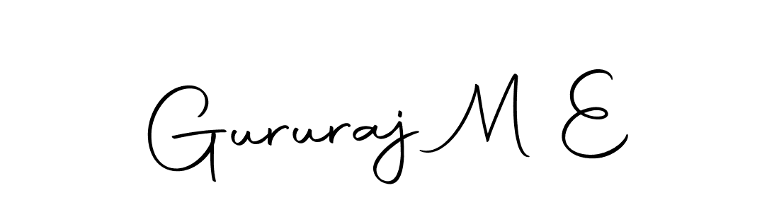 How to make Gururaj M E name signature. Use Autography-DOLnW style for creating short signs online. This is the latest handwritten sign. Gururaj M E signature style 10 images and pictures png