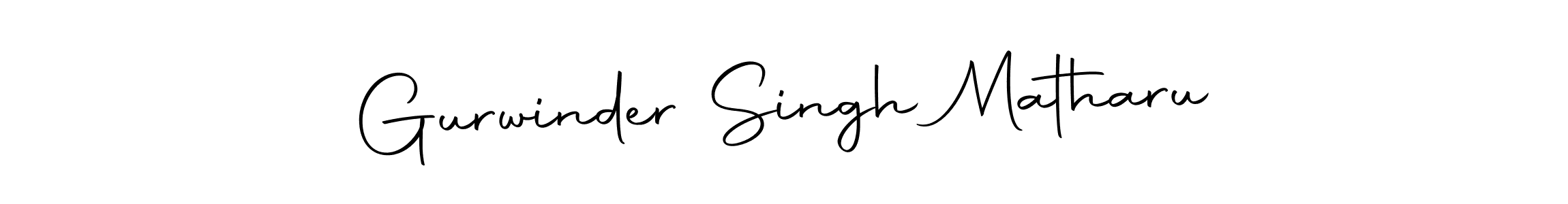 How to make Gurwinder Singh Matharu name signature. Use Autography-DOLnW style for creating short signs online. This is the latest handwritten sign. Gurwinder Singh Matharu signature style 10 images and pictures png