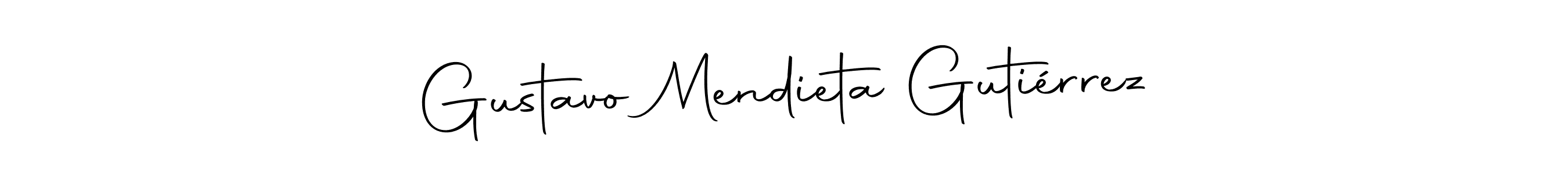 Create a beautiful signature design for name Gustavo Mendieta Gutiérrez. With this signature (Autography-DOLnW) fonts, you can make a handwritten signature for free. Gustavo Mendieta Gutiérrez signature style 10 images and pictures png