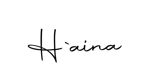 Design your own signature with our free online signature maker. With this signature software, you can create a handwritten (Autography-DOLnW) signature for name H`aina. H`aina signature style 10 images and pictures png