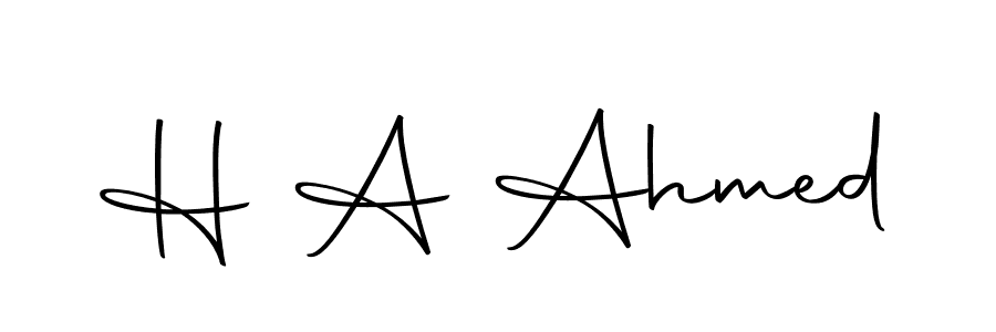 Make a beautiful signature design for name H A Ahmed. With this signature (Autography-DOLnW) style, you can create a handwritten signature for free. H A Ahmed signature style 10 images and pictures png