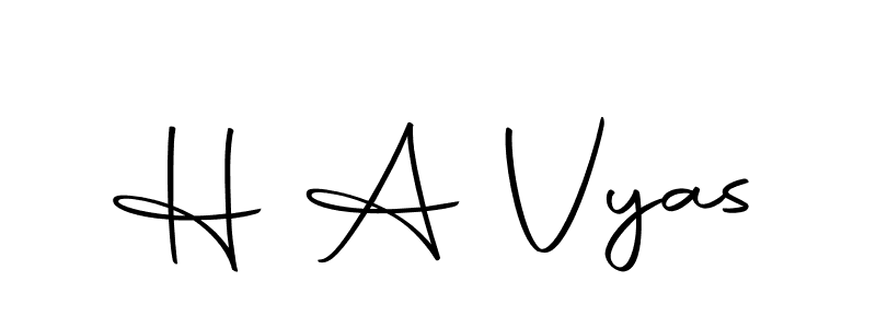 How to make H A Vyas name signature. Use Autography-DOLnW style for creating short signs online. This is the latest handwritten sign. H A Vyas signature style 10 images and pictures png