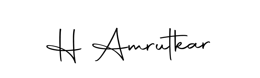 How to make H Amrutkar name signature. Use Autography-DOLnW style for creating short signs online. This is the latest handwritten sign. H Amrutkar signature style 10 images and pictures png