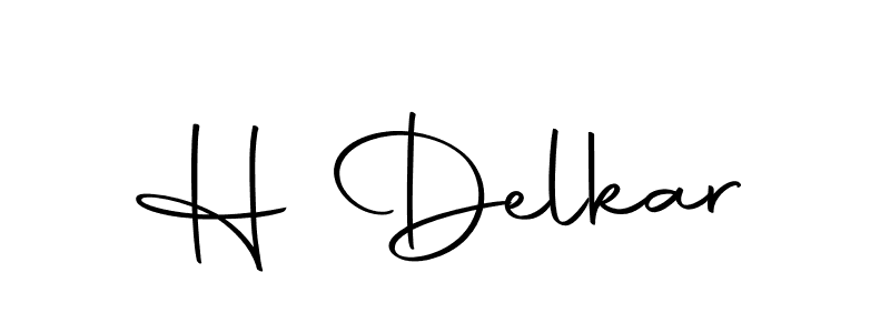 Use a signature maker to create a handwritten signature online. With this signature software, you can design (Autography-DOLnW) your own signature for name H Delkar. H Delkar signature style 10 images and pictures png