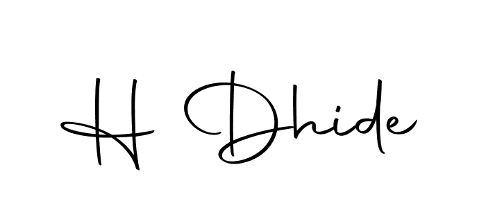 Design your own signature with our free online signature maker. With this signature software, you can create a handwritten (Autography-DOLnW) signature for name H Dhide. H Dhide signature style 10 images and pictures png