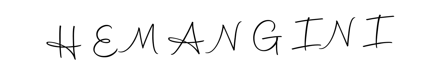 How to make H E M A N G I N I name signature. Use Autography-DOLnW style for creating short signs online. This is the latest handwritten sign. H E M A N G I N I signature style 10 images and pictures png