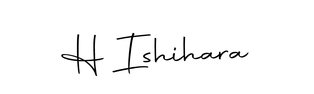 Create a beautiful signature design for name H Ishihara. With this signature (Autography-DOLnW) fonts, you can make a handwritten signature for free. H Ishihara signature style 10 images and pictures png