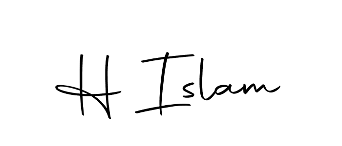 Create a beautiful signature design for name H Islam. With this signature (Autography-DOLnW) fonts, you can make a handwritten signature for free. H Islam signature style 10 images and pictures png