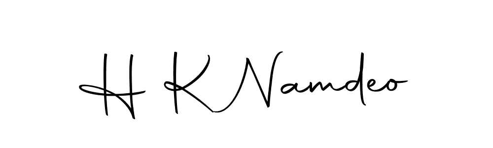 How to make H K Namdeo name signature. Use Autography-DOLnW style for creating short signs online. This is the latest handwritten sign. H K Namdeo signature style 10 images and pictures png