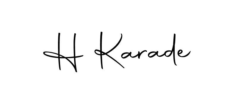 How to make H Karade name signature. Use Autography-DOLnW style for creating short signs online. This is the latest handwritten sign. H Karade signature style 10 images and pictures png