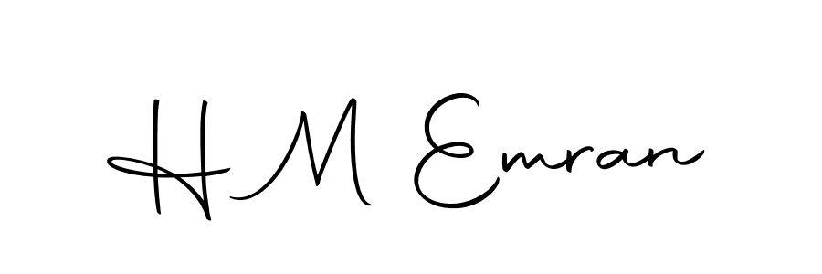 You should practise on your own different ways (Autography-DOLnW) to write your name (H M Emran) in signature. don't let someone else do it for you. H M Emran signature style 10 images and pictures png