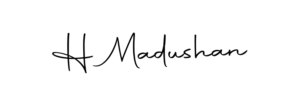 Create a beautiful signature design for name H Madushan. With this signature (Autography-DOLnW) fonts, you can make a handwritten signature for free. H Madushan signature style 10 images and pictures png