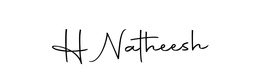 How to make H Natheesh name signature. Use Autography-DOLnW style for creating short signs online. This is the latest handwritten sign. H Natheesh signature style 10 images and pictures png