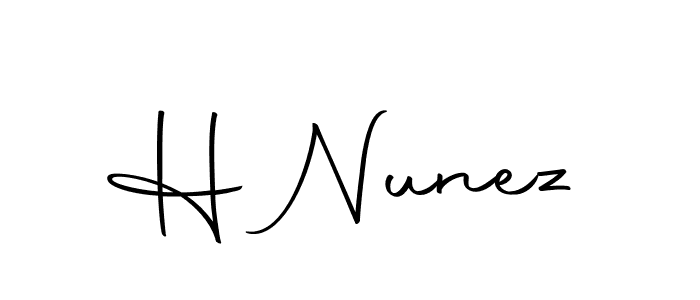 Create a beautiful signature design for name H Nunez. With this signature (Autography-DOLnW) fonts, you can make a handwritten signature for free. H Nunez signature style 10 images and pictures png