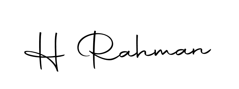 You can use this online signature creator to create a handwritten signature for the name H Rahman. This is the best online autograph maker. H Rahman signature style 10 images and pictures png