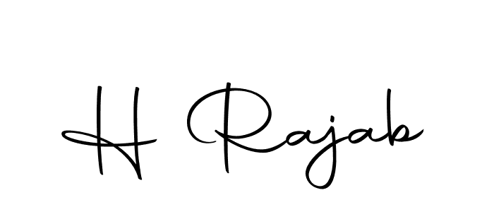 How to make H Rajab name signature. Use Autography-DOLnW style for creating short signs online. This is the latest handwritten sign. H Rajab signature style 10 images and pictures png