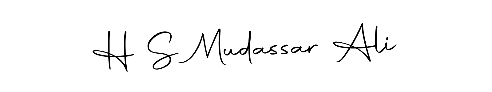 How to make H S Mudassar Ali name signature. Use Autography-DOLnW style for creating short signs online. This is the latest handwritten sign. H S Mudassar Ali signature style 10 images and pictures png