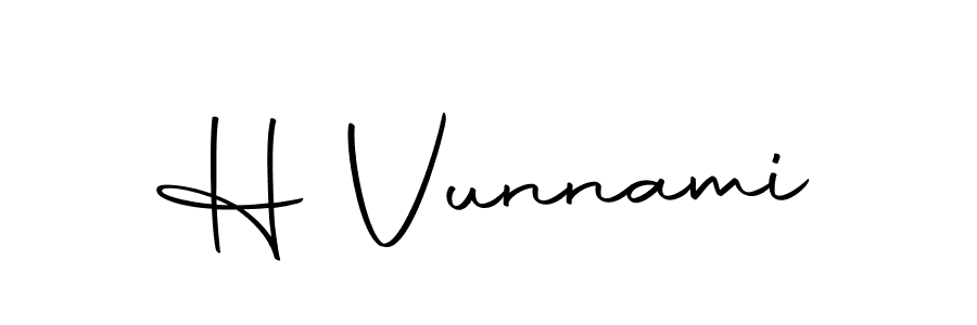 How to make H Vunnami name signature. Use Autography-DOLnW style for creating short signs online. This is the latest handwritten sign. H Vunnami signature style 10 images and pictures png