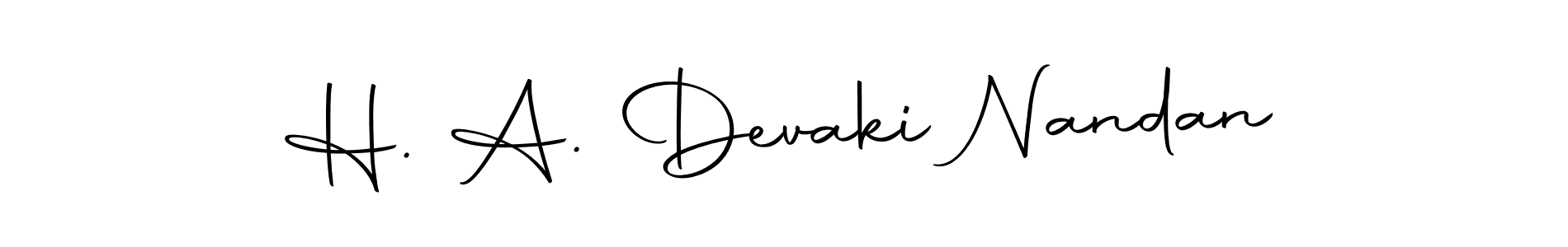 The best way (Autography-DOLnW) to make a short signature is to pick only two or three words in your name. The name H. A. Devaki Nandan include a total of six letters. For converting this name. H. A. Devaki Nandan signature style 10 images and pictures png
