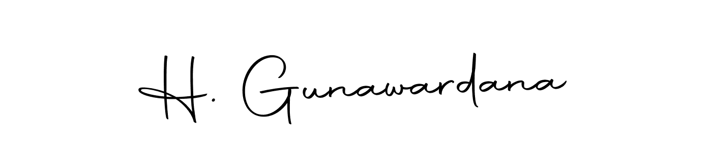 Design your own signature with our free online signature maker. With this signature software, you can create a handwritten (Autography-DOLnW) signature for name H. Gunawardana. H. Gunawardana signature style 10 images and pictures png