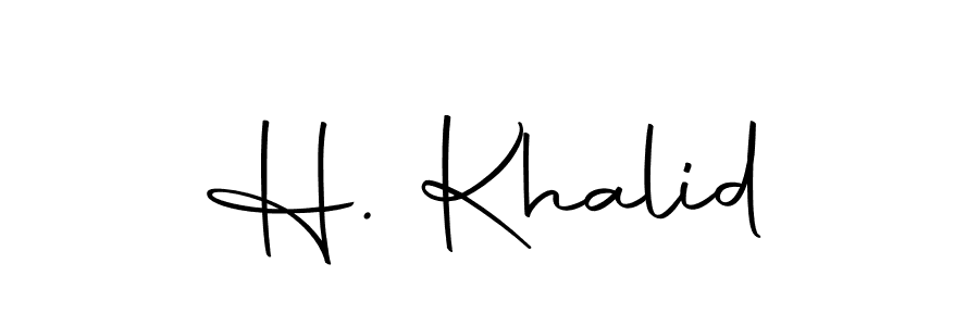 The best way (Autography-DOLnW) to make a short signature is to pick only two or three words in your name. The name H. Khalid include a total of six letters. For converting this name. H. Khalid signature style 10 images and pictures png