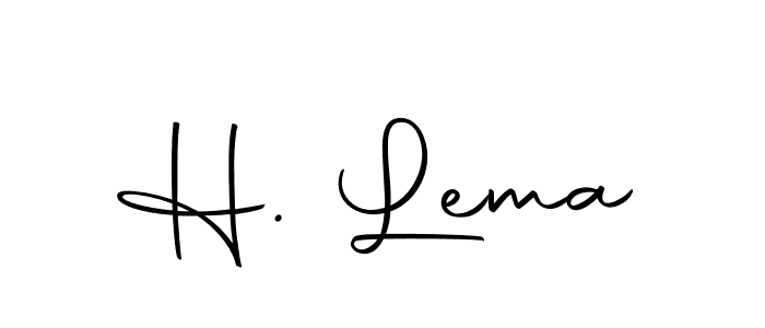 How to make H. Lema name signature. Use Autography-DOLnW style for creating short signs online. This is the latest handwritten sign. H. Lema signature style 10 images and pictures png