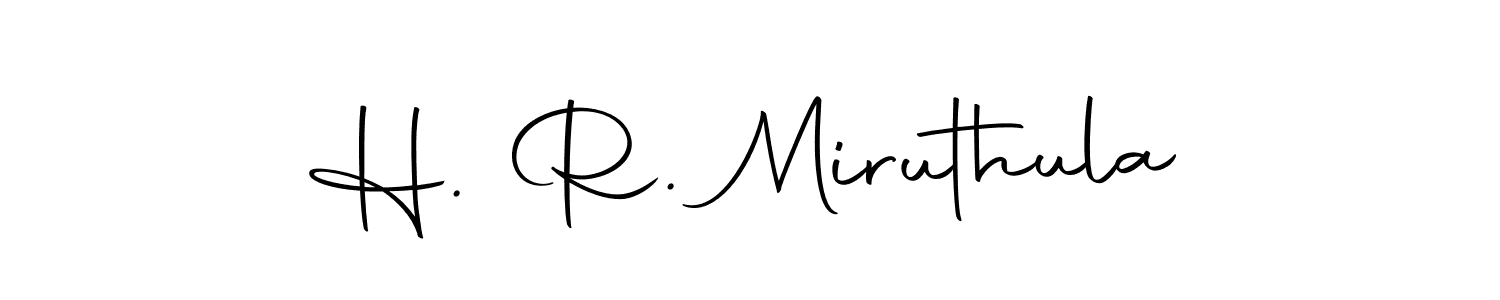 Similarly Autography-DOLnW is the best handwritten signature design. Signature creator online .You can use it as an online autograph creator for name H. R. Miruthula. H. R. Miruthula signature style 10 images and pictures png