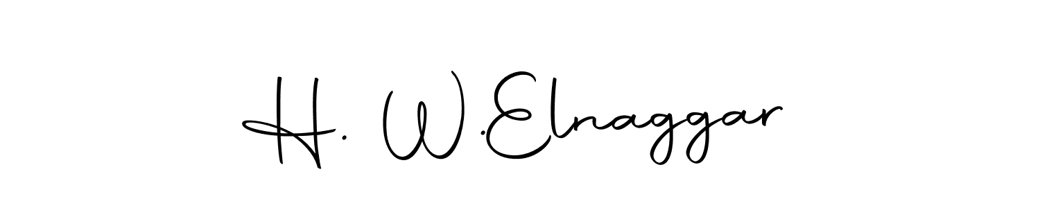 This is the best signature style for the H. W.  Elnaggar name. Also you like these signature font (Autography-DOLnW). Mix name signature. H. W.  Elnaggar signature style 10 images and pictures png