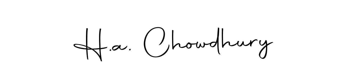 How to make H.a. Chowdhury name signature. Use Autography-DOLnW style for creating short signs online. This is the latest handwritten sign. H.a. Chowdhury signature style 10 images and pictures png