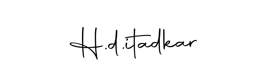 How to make H.d.itadkar name signature. Use Autography-DOLnW style for creating short signs online. This is the latest handwritten sign. H.d.itadkar signature style 10 images and pictures png