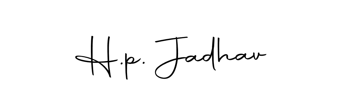 How to make H.p. Jadhav name signature. Use Autography-DOLnW style for creating short signs online. This is the latest handwritten sign. H.p. Jadhav signature style 10 images and pictures png